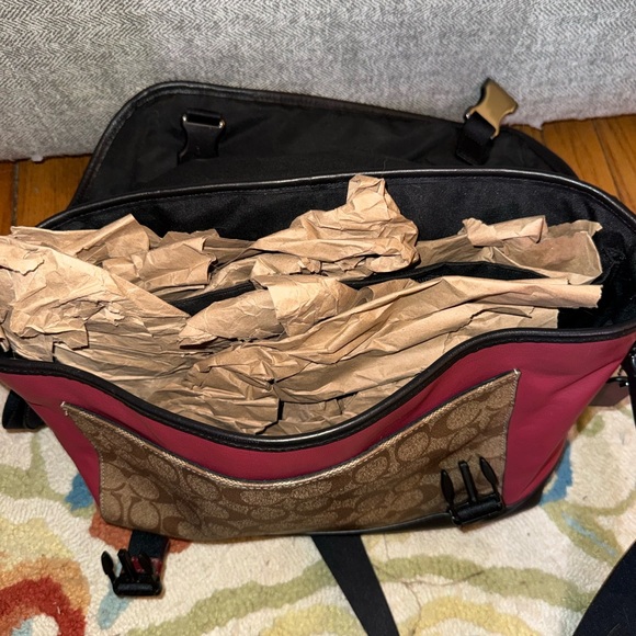 Coach Ranger Messenger Bag gender, neutral Black, Red, and Tan - Picture 5 of 10